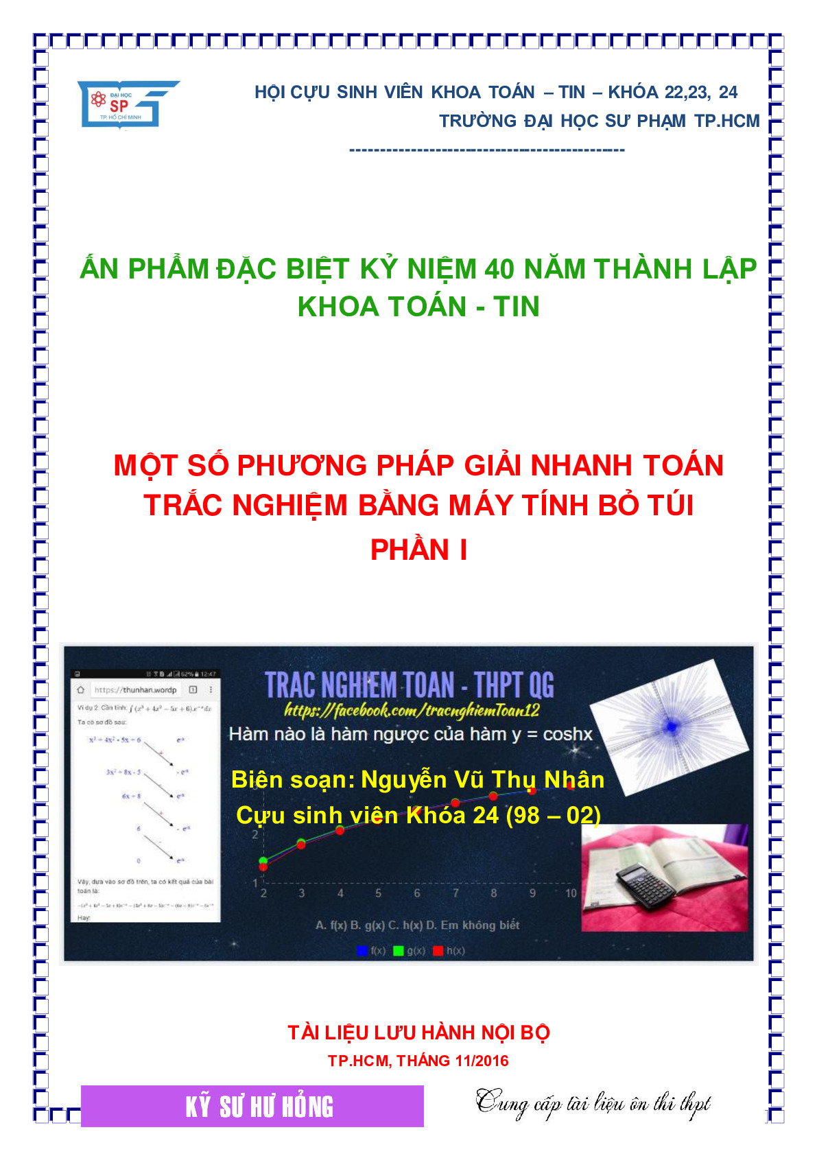 Toán 12 - Một số phương pháp giải nhanh toán trắc nghiệm bằng máy tính bỏ túi - Nguyễn Vũ Thụ Nhân